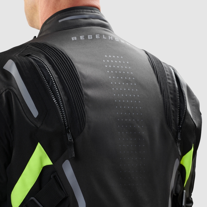 Jacheta moto Rebelhorn Hiker IV negru-antracit-galben fluo
