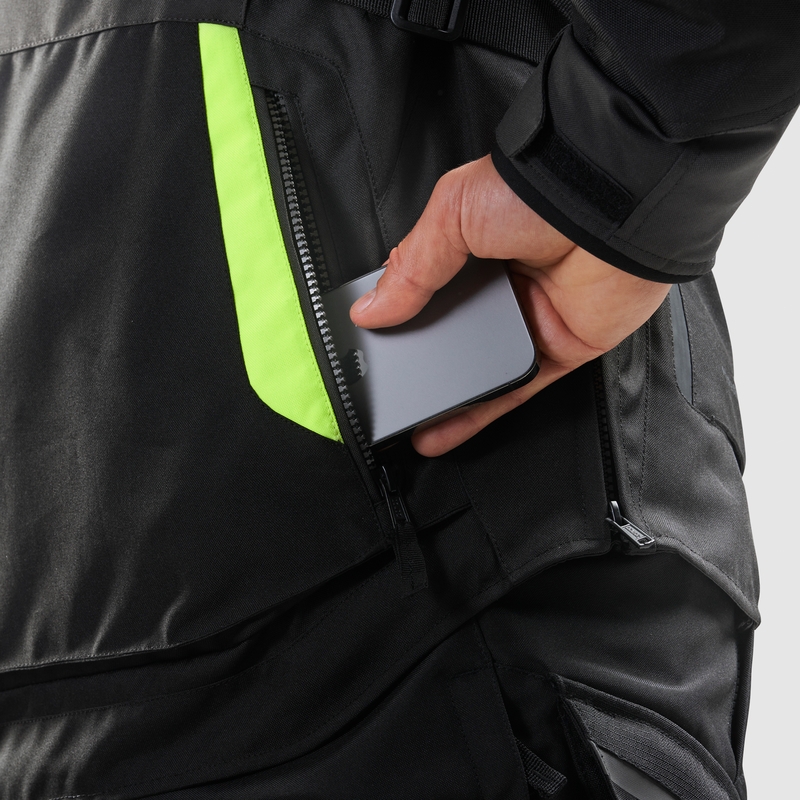 Jacheta moto Rebelhorn Hiker IV negru-antracit-galben fluo