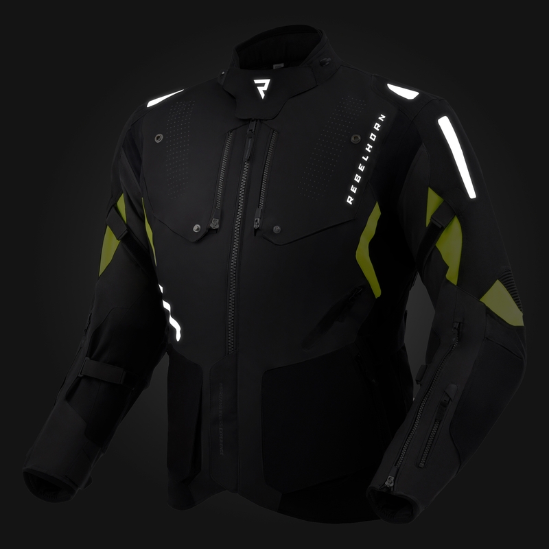 Jacheta moto Rebelhorn Hiker IV negru-antracit-galben fluo