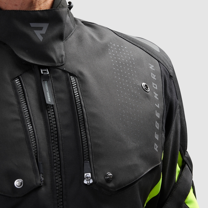 Jacheta moto Rebelhorn Hiker IV negru-antracit-galben fluo