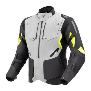 Jachetă de motociclist Rebelhorn Hiker IV negru-gri-galben-fluo