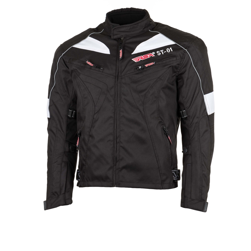 Jacheta de motociclete RSA ST-01 negru și alb výprodej lichidare