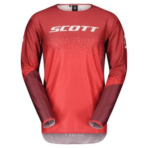 Tricou de motocros Scott PODIUM PRO roșu-gri
