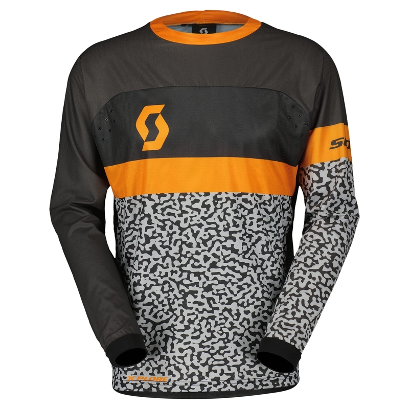Tricou de motocros Scott X-PLORE SWAP gri-portocaliu