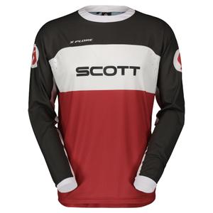 Tricou de motocros Scott X-PLORE SWAP roșu-negru