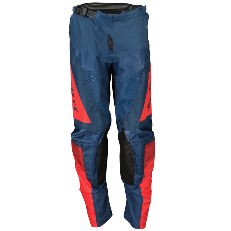 Pantaloni motocross pentru copii Scott EVO TRACK albastru-roșu neon