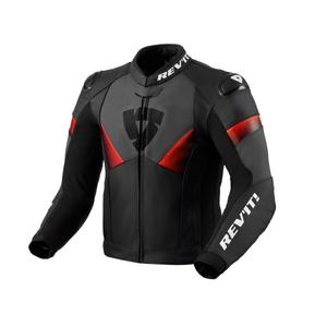 Jachetă de motocicletă din piele negru-fluo-roșu Revit Argon 2