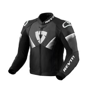 Jachetă de motocicletă din piele neagră și albă Revit Argon 2