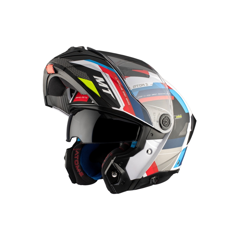 MT ATOM 2 SV BAST A0 cască de motocicletă negru-albastru-roșu-albastru perlat