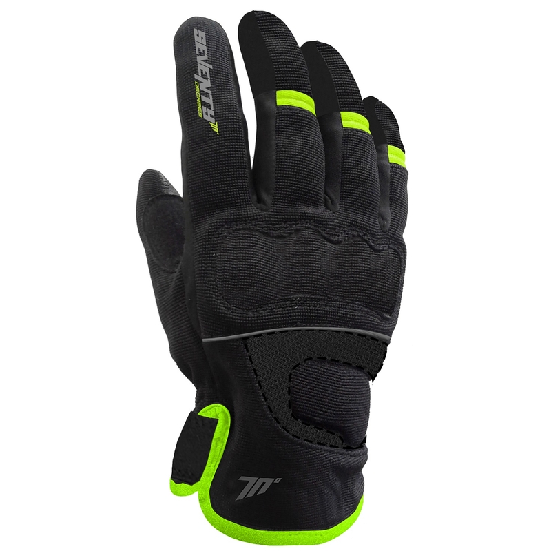 Mănuși de motocicletă pentru femei SEVENTY DEGREES SD-C45 negru-galben-fluo