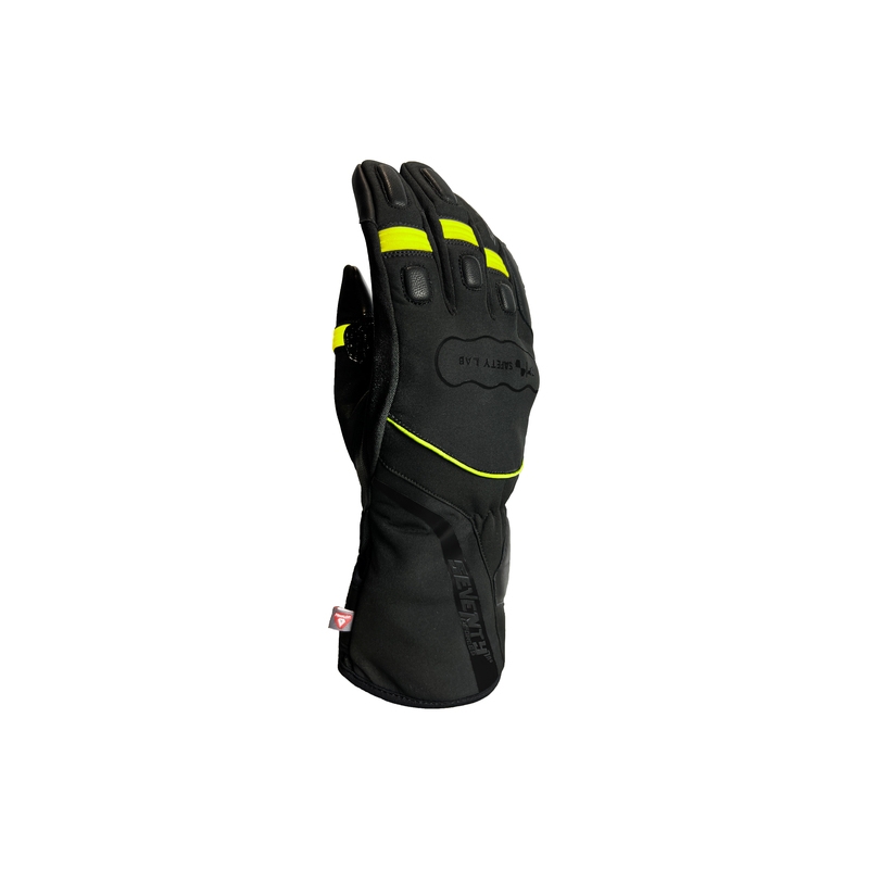 Mănuși pentru motociclete SEVENTY DEGREES SD-T7 negru-galben-fluo