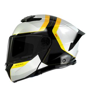 Cască de motocicletă MT ATOM 2 SV EMALLA B3 alb-negru-galben