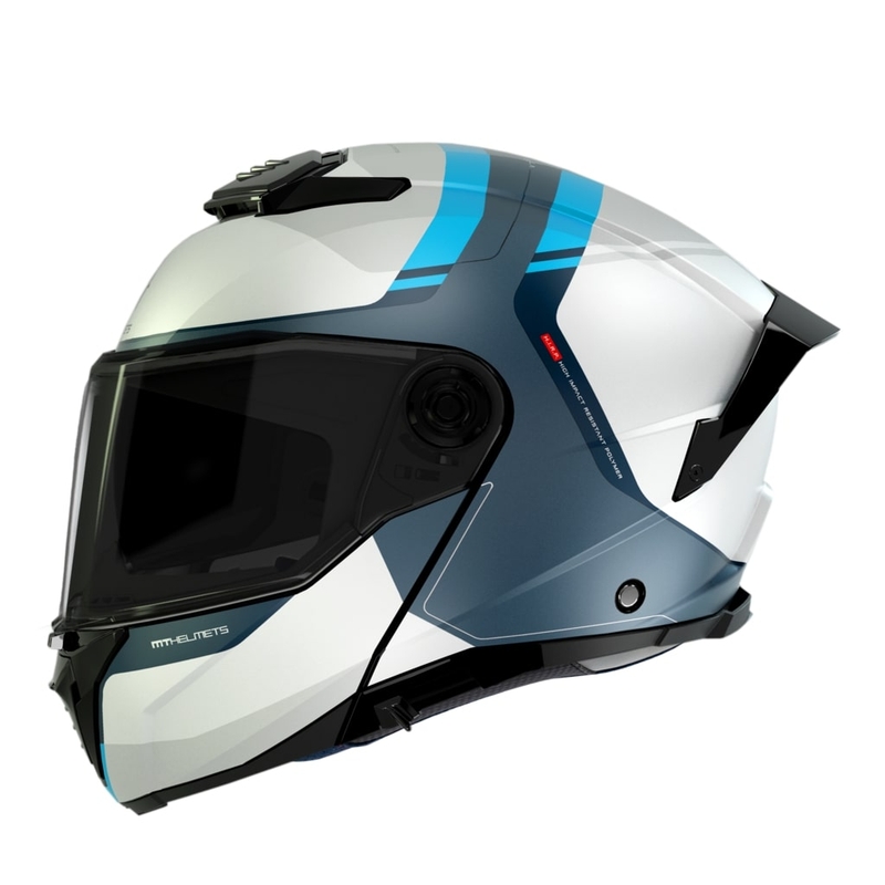 Cască de motociclist MT ATOM 2 SV EMALLA C17 alb-albastru-turcoaz mat alb-albastru-turcoaz
