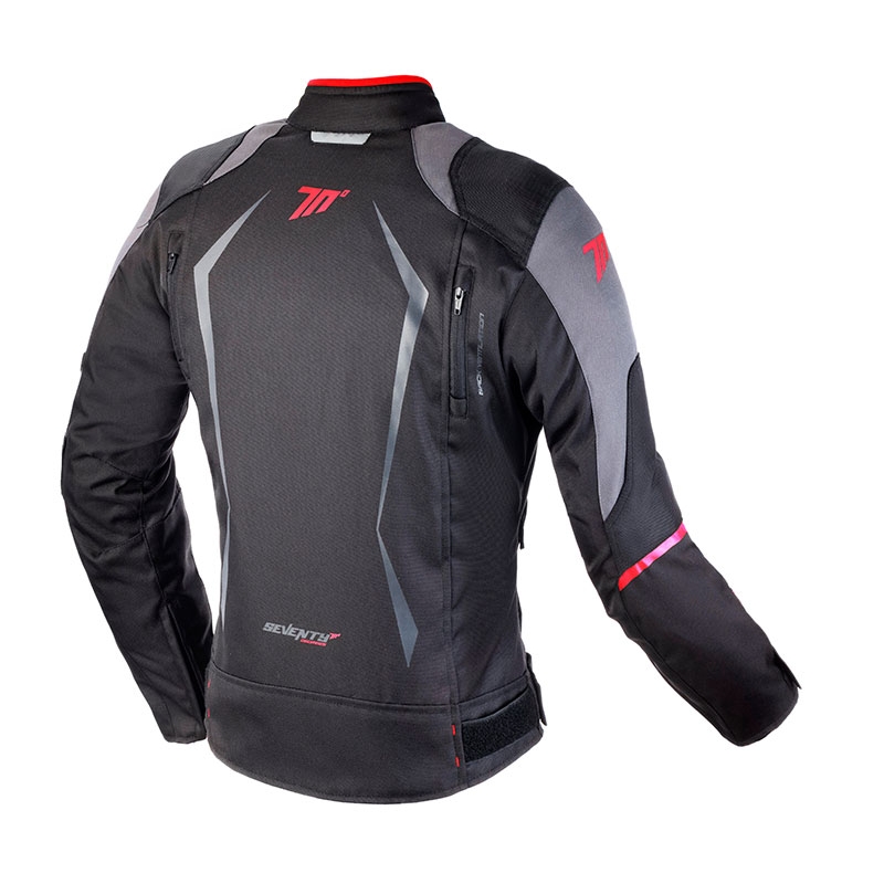 Geaca moto dama SEVENTY DEGREES SD-JR49 negru-rosu