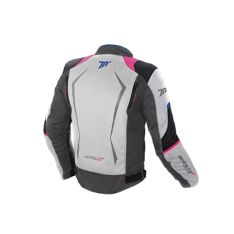 Geaca moto dama SEVENTY DEGREES SD-JR49 gri-albastru-roz