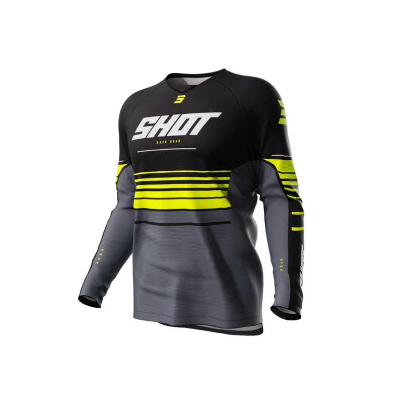 Tricou motocross pentru copii Shot Peak galben fluo lichidare