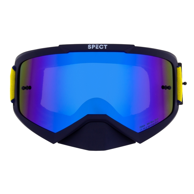 Ochelari de motocros Red Bull Spect EVAN albastru închis cu lentile albastre
