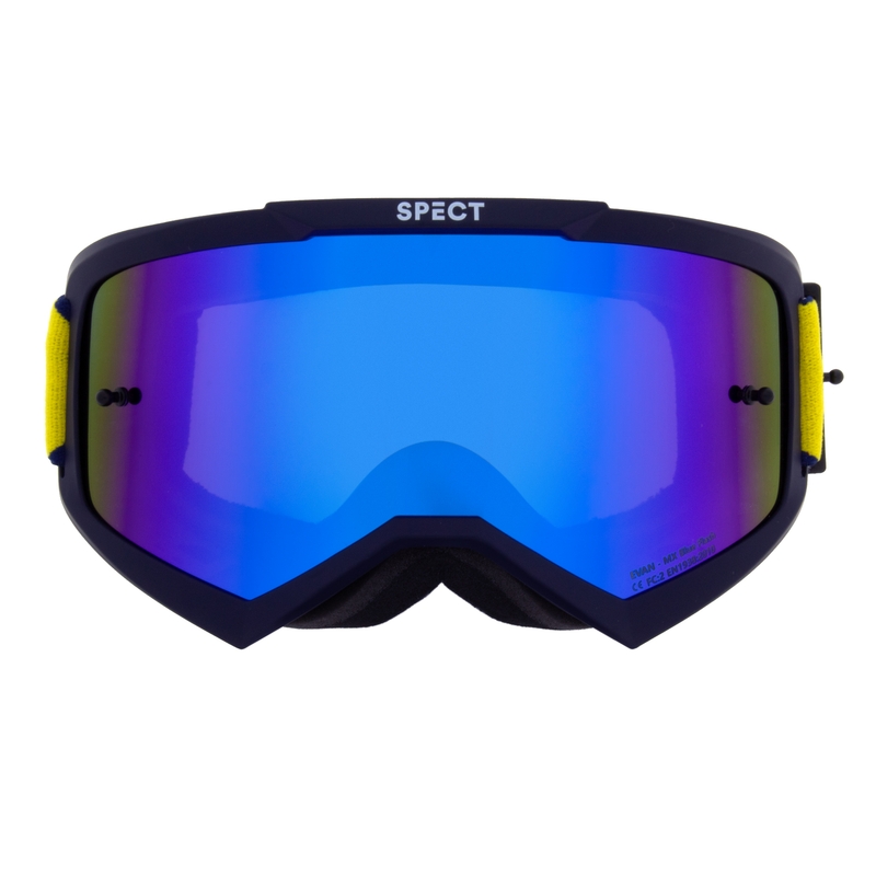 Ochelari de motocros Red Bull Spect EVAN albastru închis cu lentile albastre
