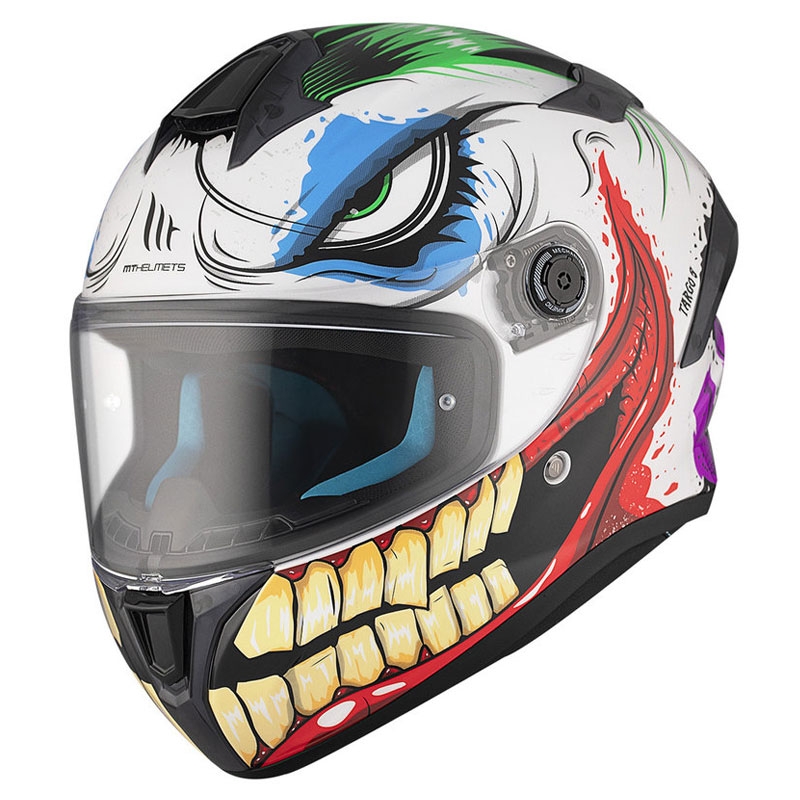 MT TARGO S JOKE A5 cască de motociclist integrală alb-negru-roșu