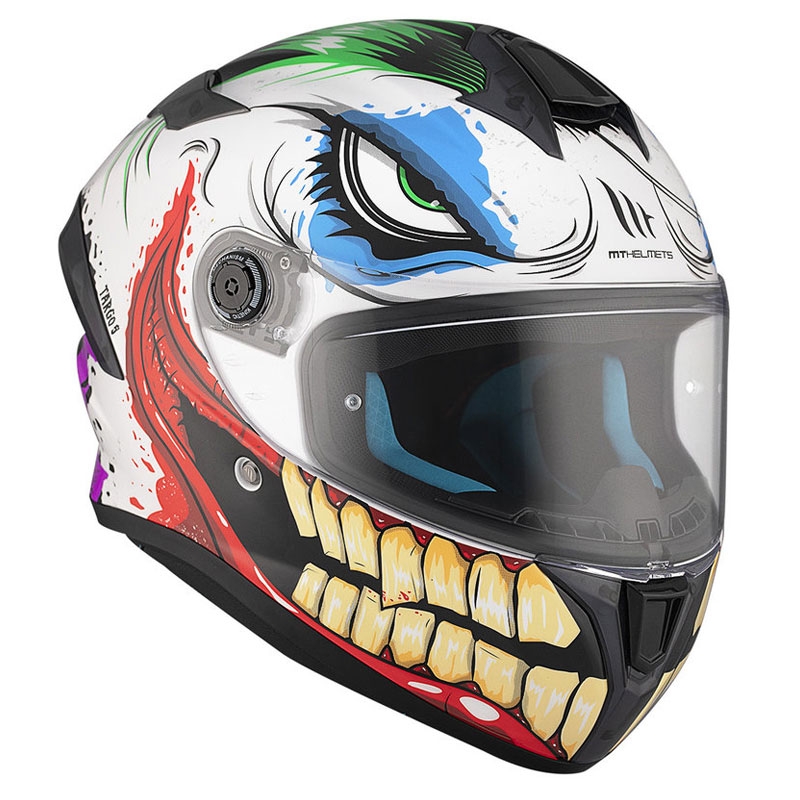 MT TARGO S JOKE A5 cască de motociclist integrală alb-negru-roșu