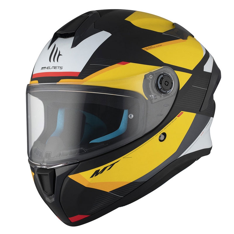MT TARGO S KAY B3 cască de motocicletă integrală mată negru-alb-galben-galben