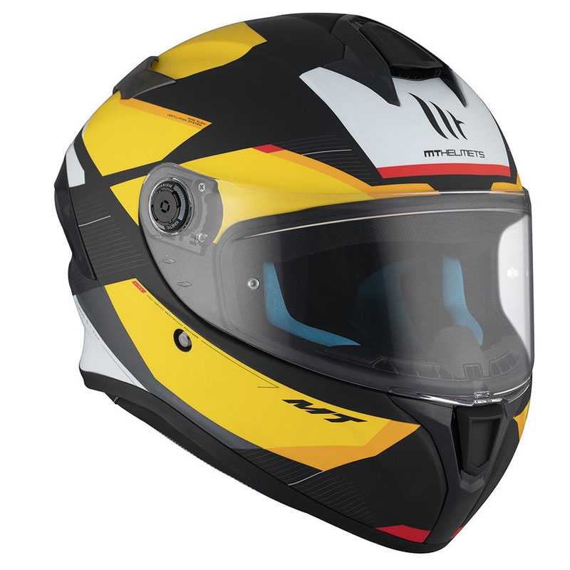 MT TARGO S KAY B3 cască de motocicletă integrală mată negru-alb-galben-galben