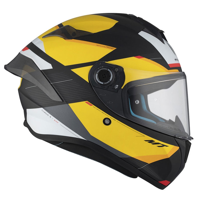 MT TARGO S KAY B3 cască de motocicletă integrală mată negru-alb-galben-galben