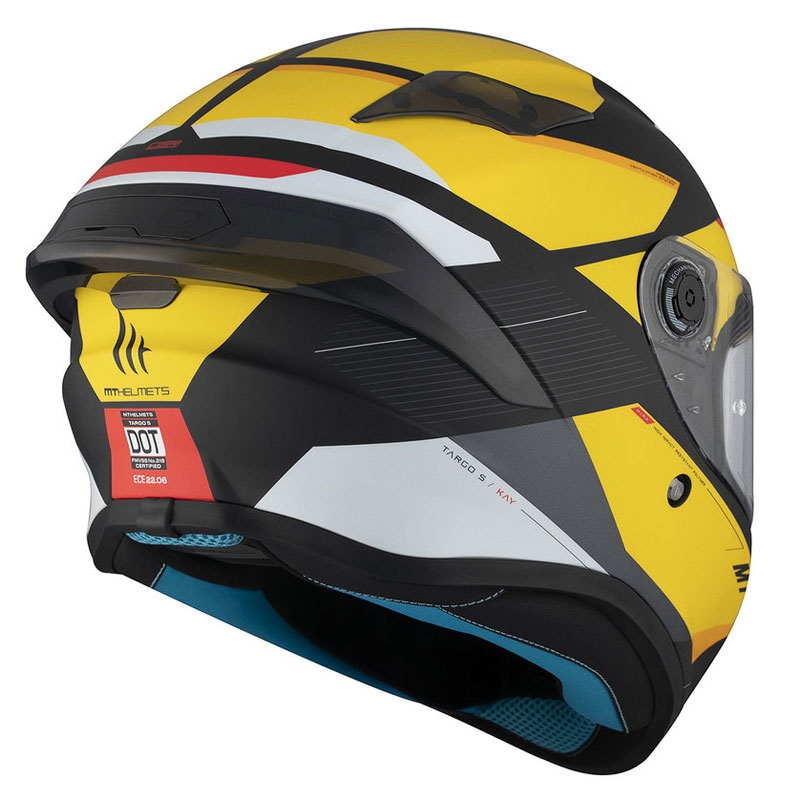 MT TARGO S KAY B3 cască de motocicletă integrală mată negru-alb-galben-galben