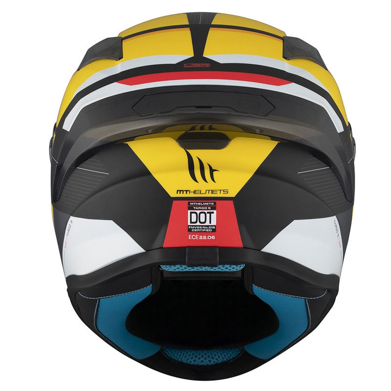 MT TARGO S KAY B3 cască de motocicletă integrală mată negru-alb-galben-galben