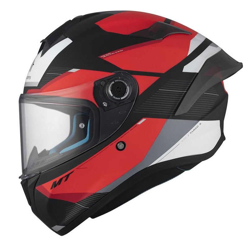 Cască integrală pentru motociclete MT TARGO S KAY B5 negru mat-roșu-albastru lichidare