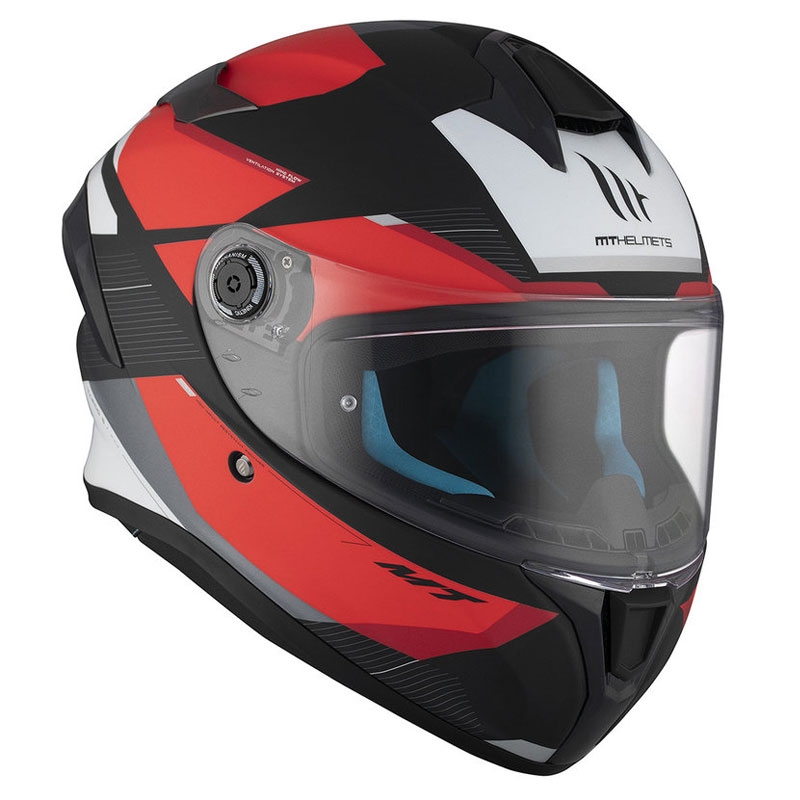Cască integrală pentru motociclete MT TARGO S KAY B5 negru mat-roșu-albastru lichidare