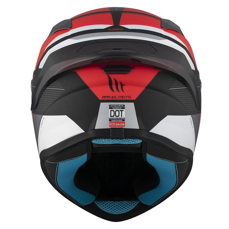 Cască integrală pentru motociclete MT TARGO S KAY B5 negru mat-roșu-albastru lichidare