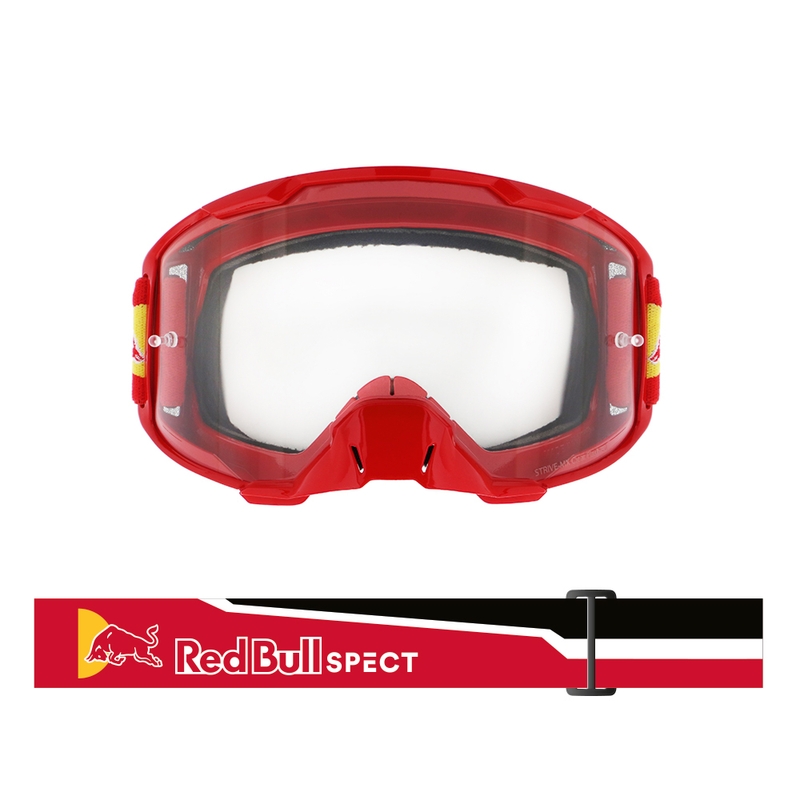 Ochelari de motocros Red Bull Spect STRIVE S roșu cu lentile transparente