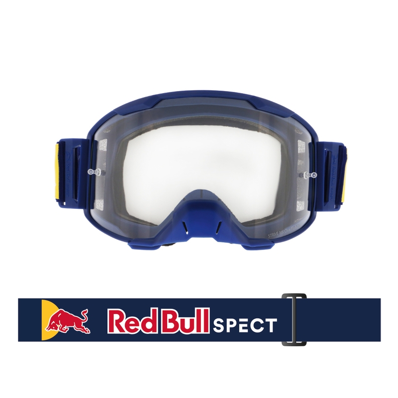 Ochelari de motocros Red Bull Spect STRIVE S albastru închis cu lentile transparente