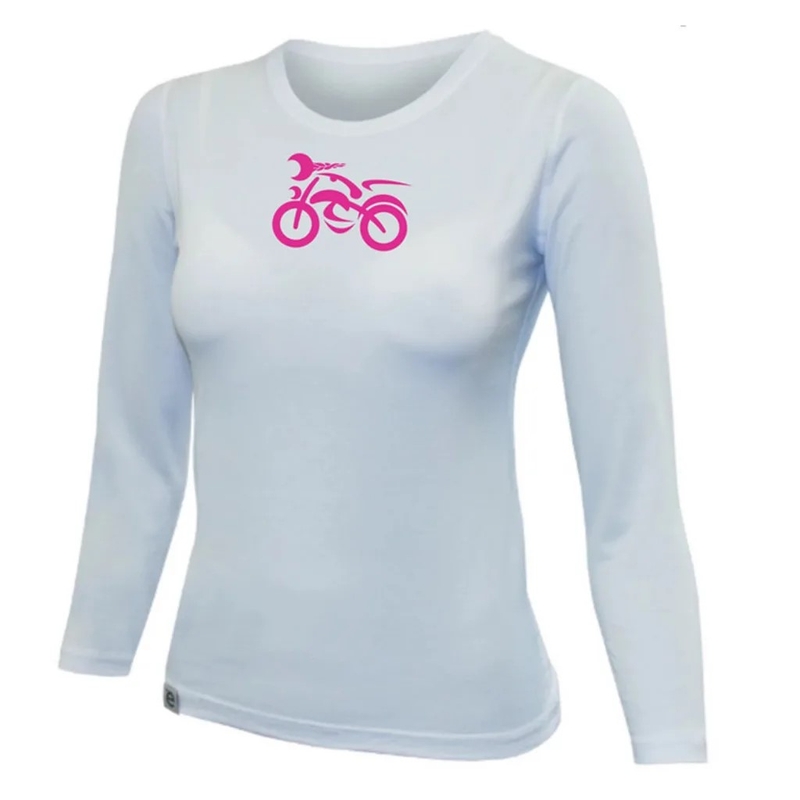 Tricou dama nanosilver® MOTOLADY alb - maneca lunga
