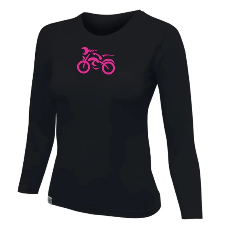 Tricou dama nanosilver® MOTOLADY negru - maneca lunga