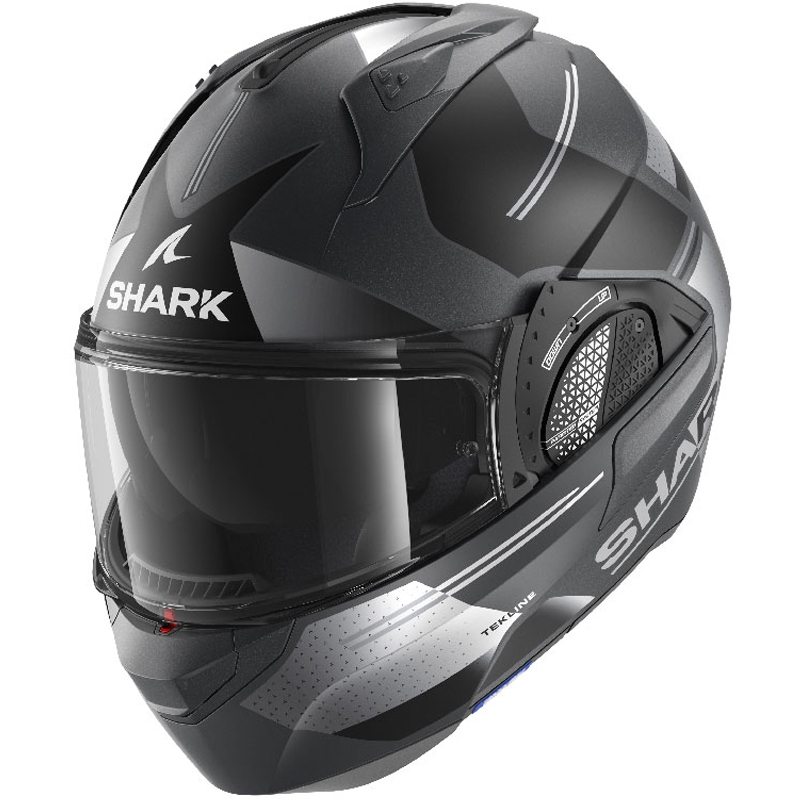 Cască SHARK EVO-GT Tekline negru-gri cu vârful mat