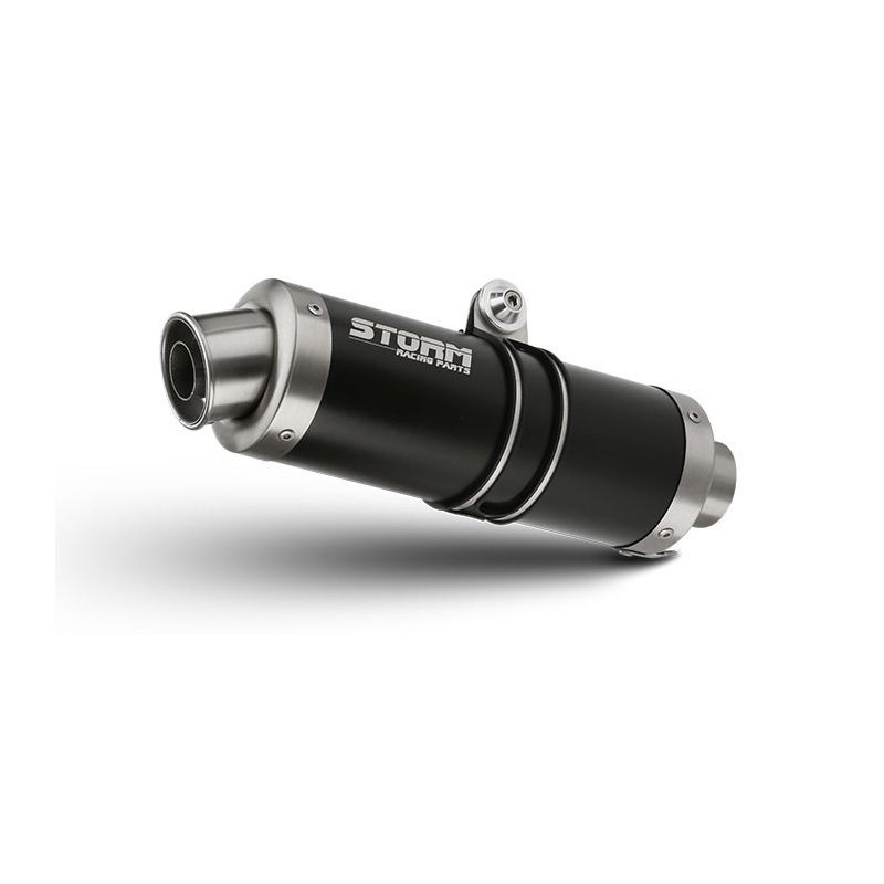 Sistem de evacuare complet 2x1 STORM GP negru otel pentru YAMAHA MT-07 700 2014-2024
