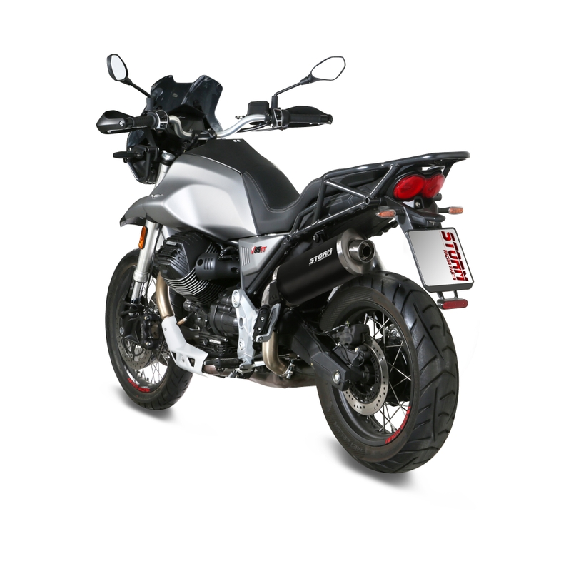 Evacuare STORM OVAL Black Stainless Steel pentru MOTO GUZZI V 85 TT 850 / Travel 2019-2024