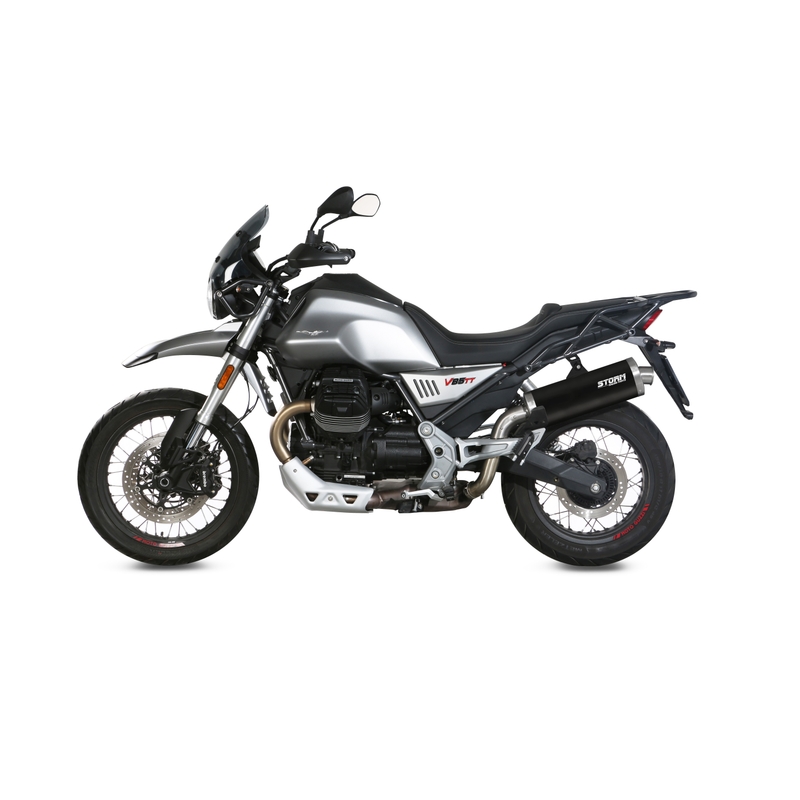 Evacuare STORM OVAL Black Stainless Steel pentru MOTO GUZZI V 85 TT 850 / Travel 2019-2024