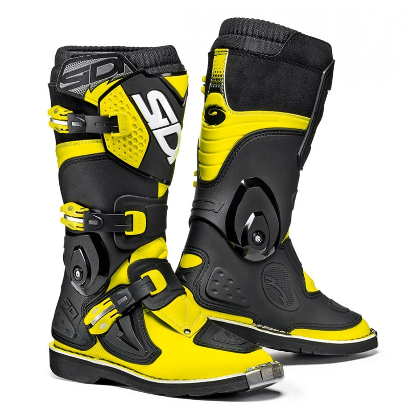 Pantofi de motocros pentru copii Sidi Flame fluo galben-negru