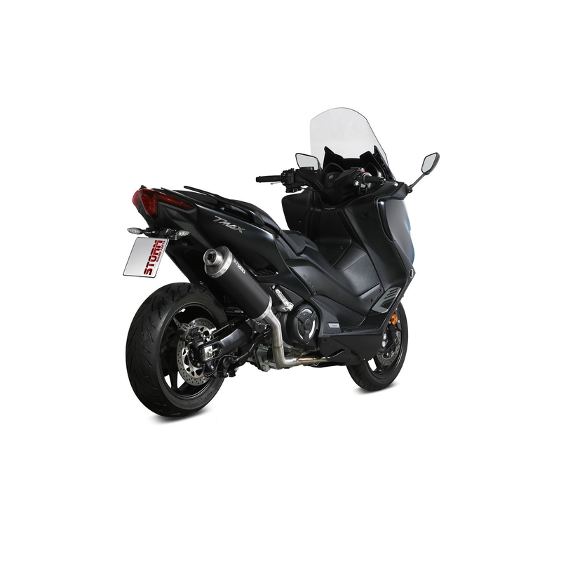 Sistem de evacuare complet 2x1 STORM OVAL negru otel pentru YAMAHA XP 560 T-MAX 2020-2021