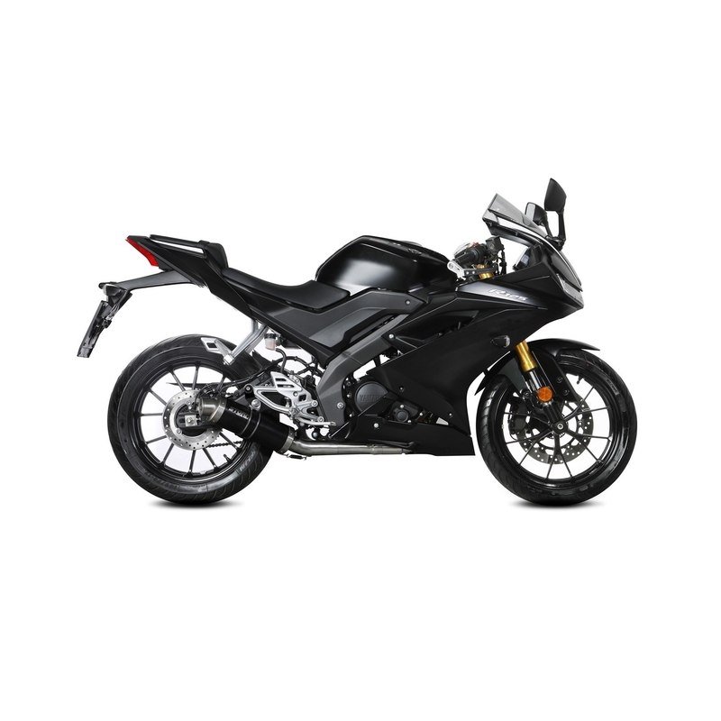 Sistem de evacuare complet 1x1 STORM GP Negru pentru YAMAHA YZF-R 125 2019-2024, YAMAHA MT 125 2020-2026