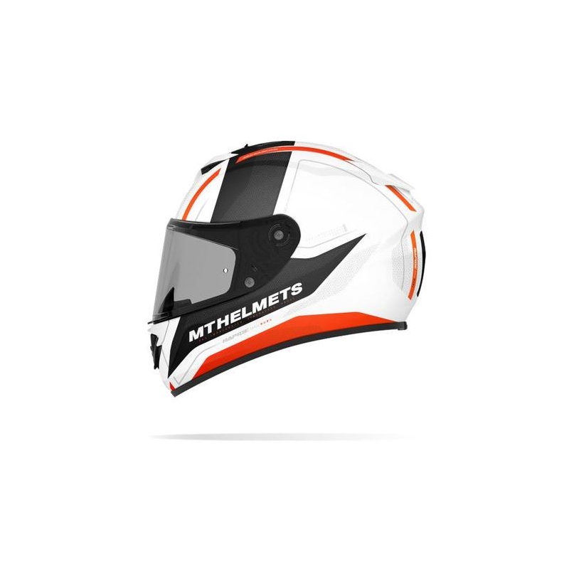 MT Rapide Duel cască de motocicletă integrală alb-fluo portocaliu
