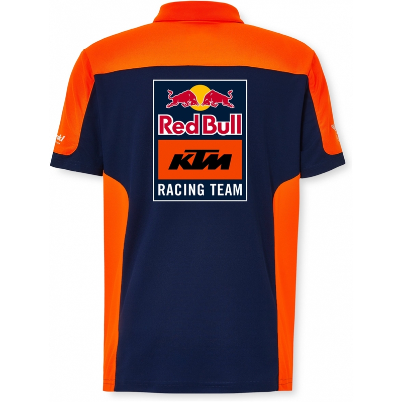 Tricou polo KTM Replica Team albastru-portocaliu lichidare
