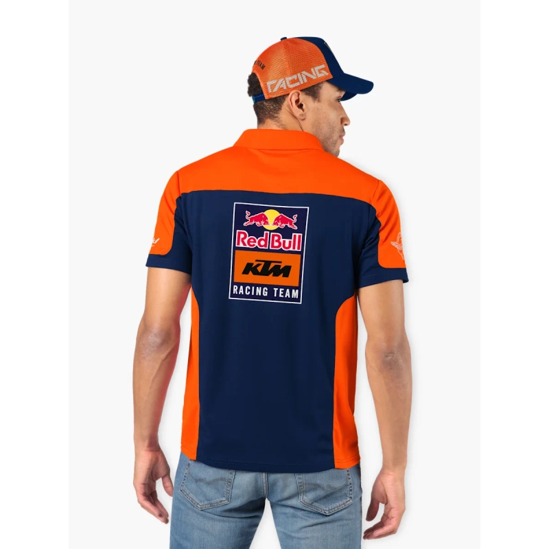 Tricou polo KTM Replica Team albastru-portocaliu lichidare
