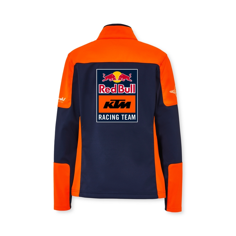Jachetă KTM Replica Team pentru femei, albastru-portocaliu, de tip softshell