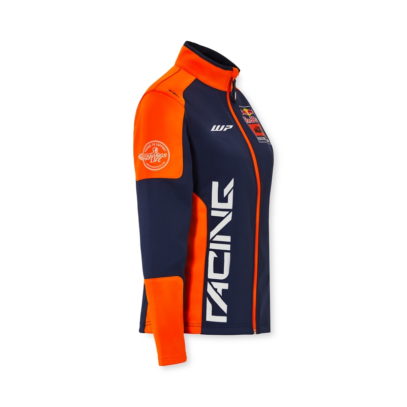 Jachetă KTM Replica Team pentru femei, albastru-portocaliu, de tip softshell