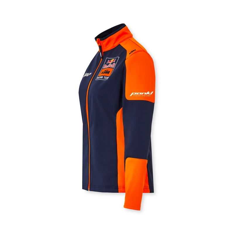 Jachetă KTM Replica Team pentru femei, albastru-portocaliu, de tip softshell