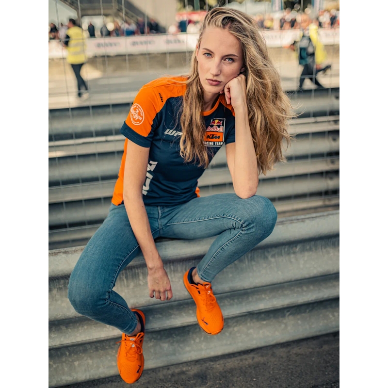 Tricou KTM Replica Team pentru femei albastru-portocaliu